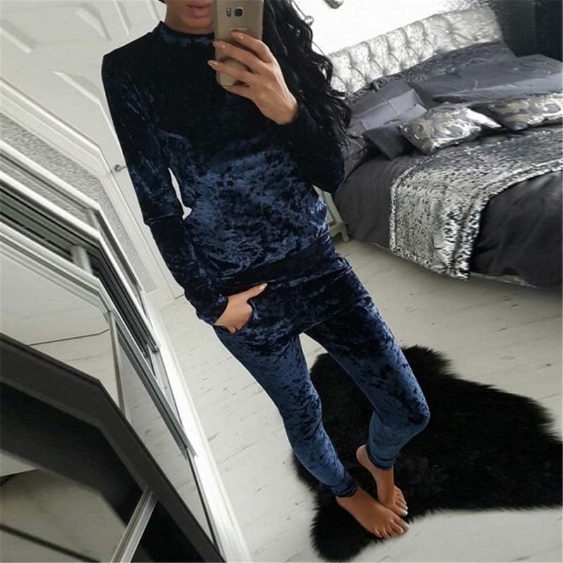Two Piece Winter Velour Tracksuit