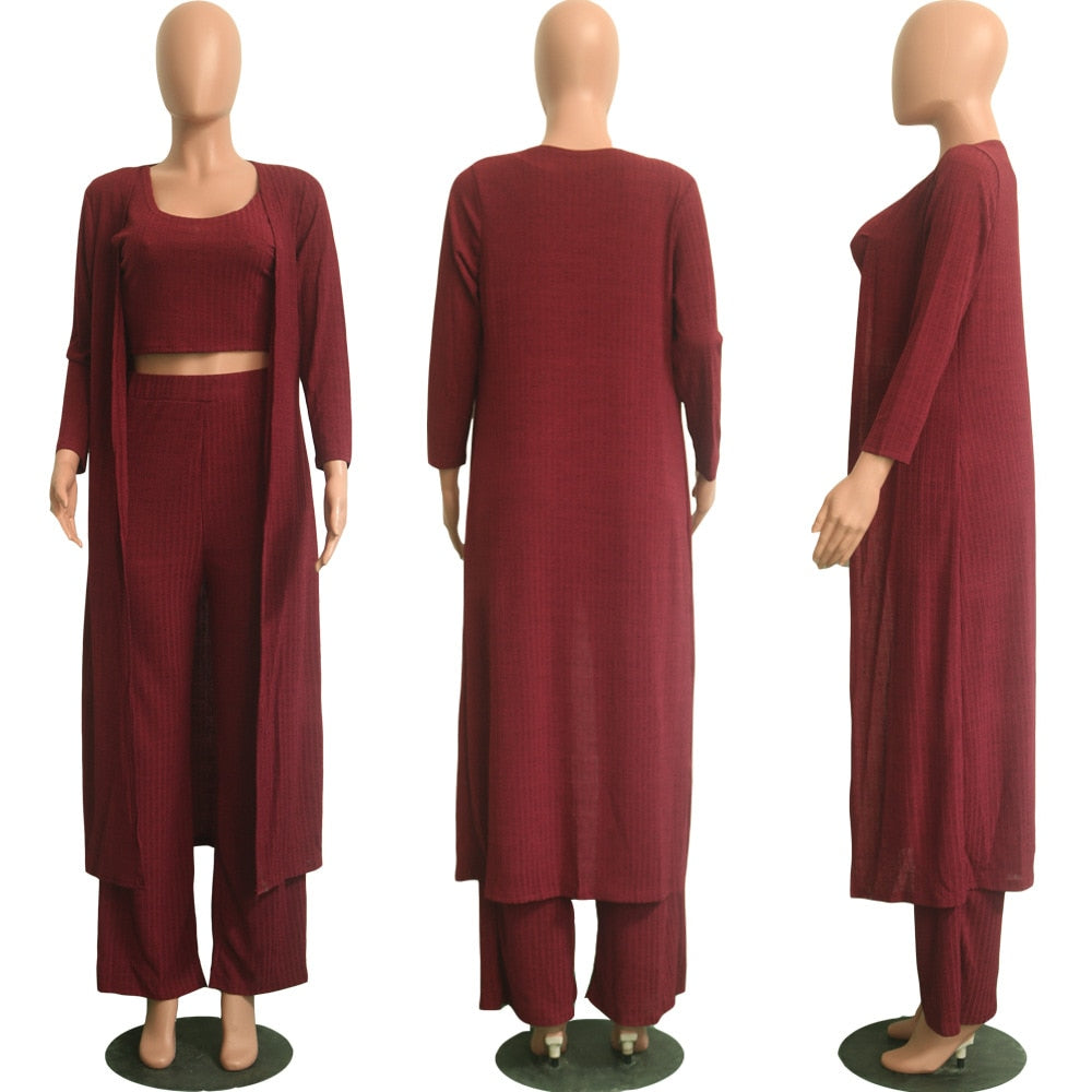 3 piece long sleeve cardigan