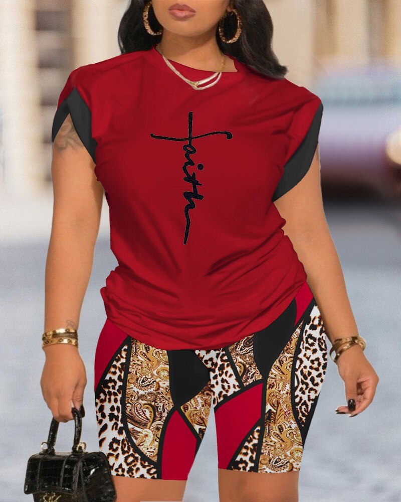 Letter print 2 piece