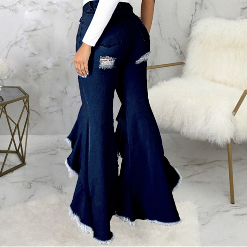 Ripped Ruffle Jean